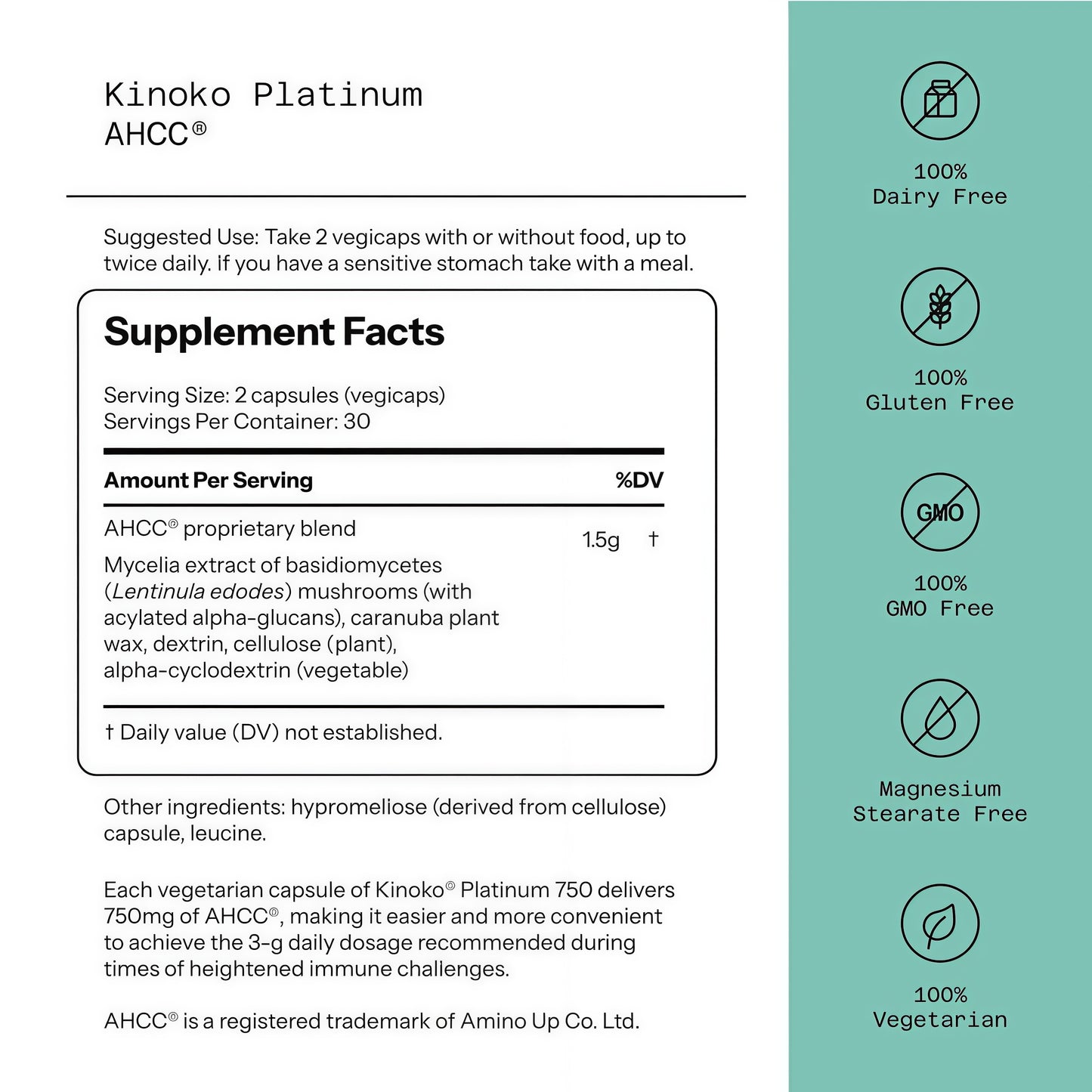 AHCC® - Kinoko® Platinum